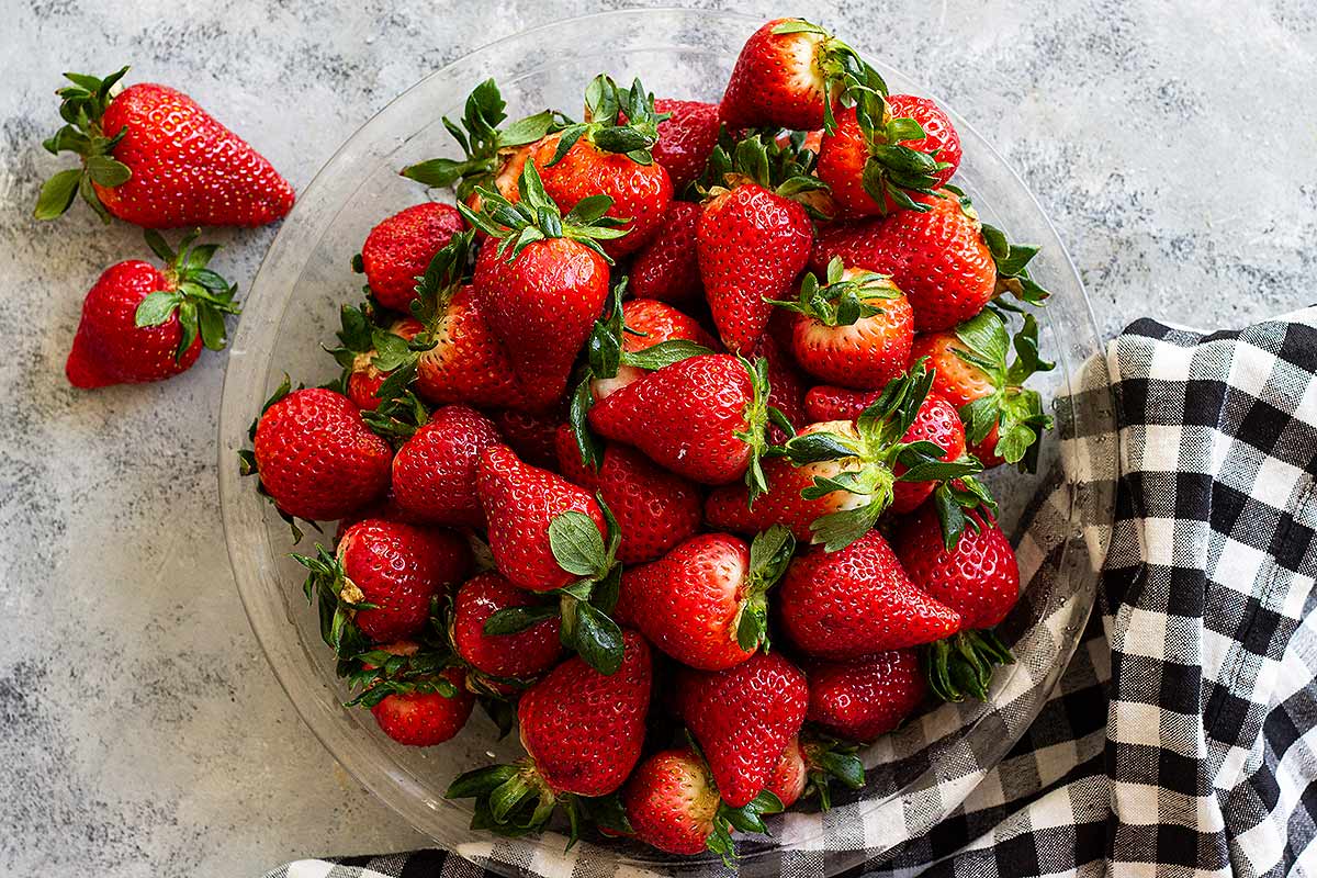 Fresh strawberries for strawberry pie recipe