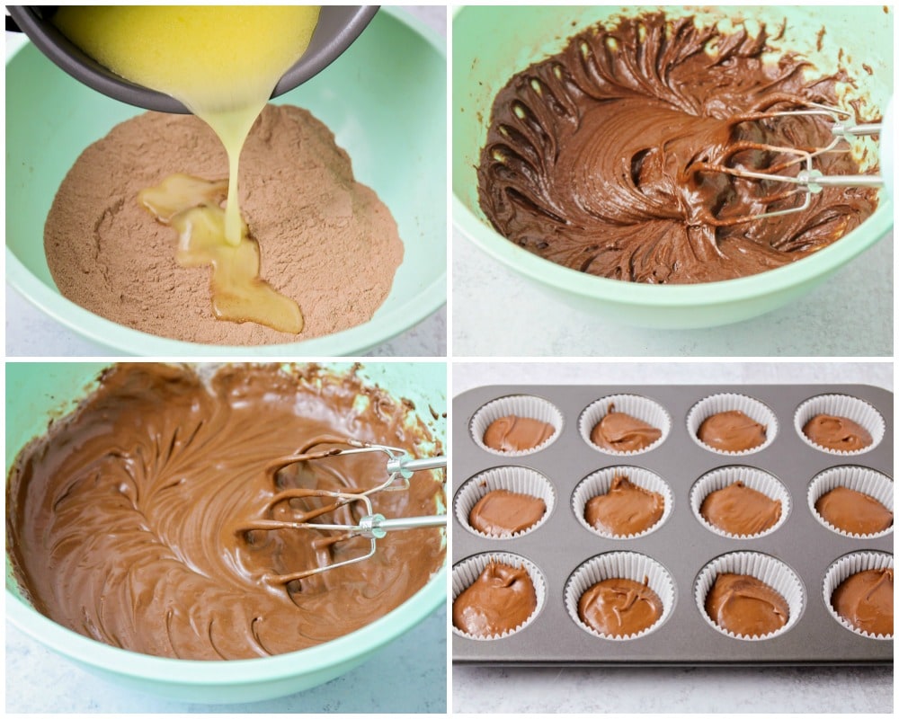 Step by step photos of how to make chocolate cupcakes