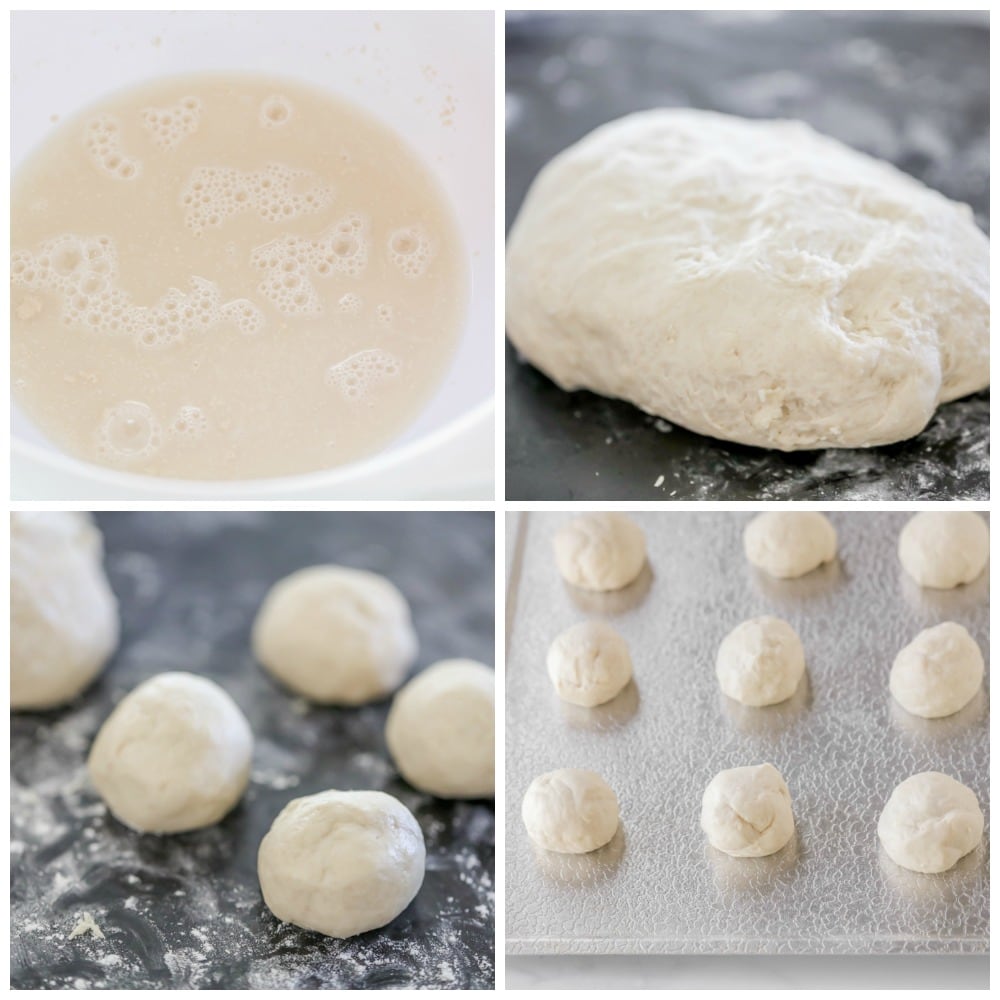 Step by step collage of making quick yeast rolls