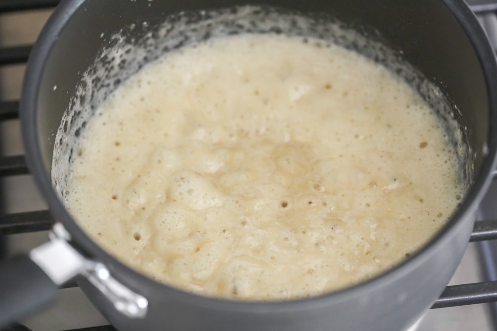 Chicken broth gravy process pic