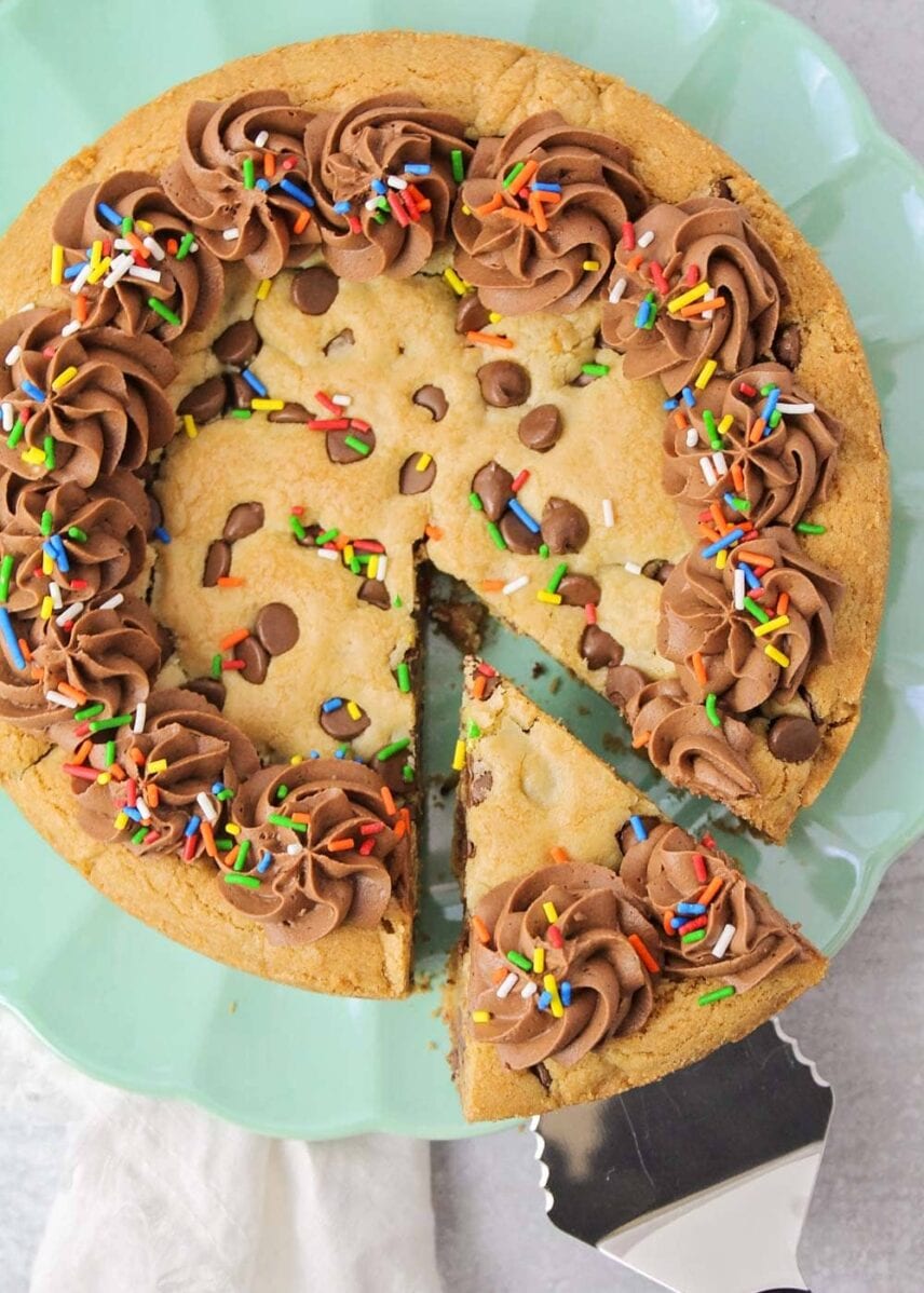 BEST Chocolate Chip Cookie Cake {+VIDEO} | Lil' Luna