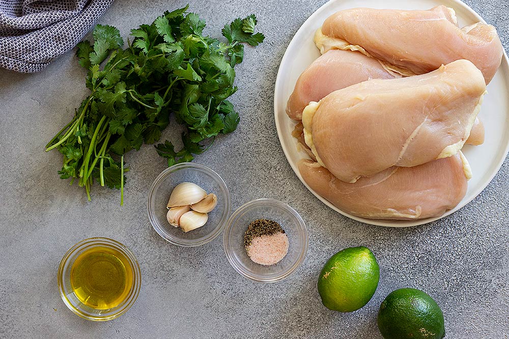 Chicken breasts with cilantro lime marinade ingredients