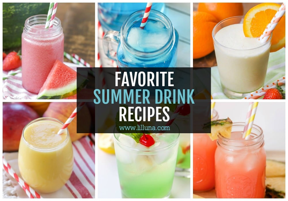 Collage of the best summer drinks.