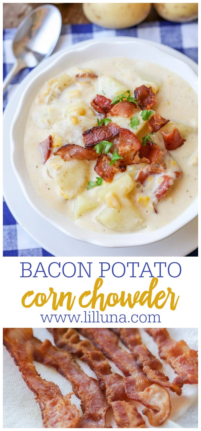 Bacon Potato Corn Chowder Recipe | Lil' Luna