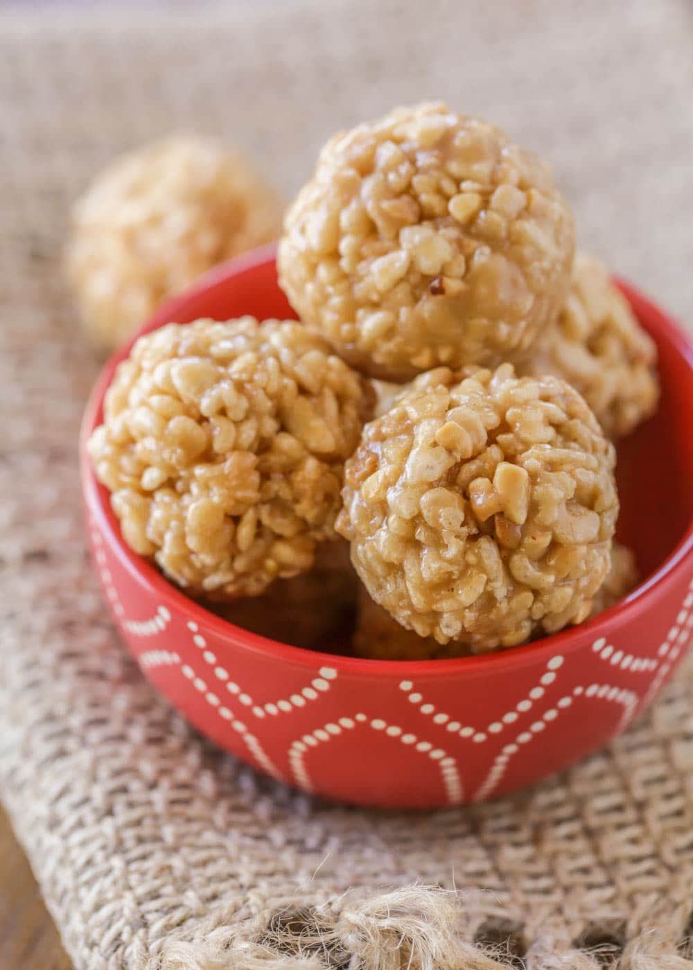 Peanut butter balls with Rice Krispies