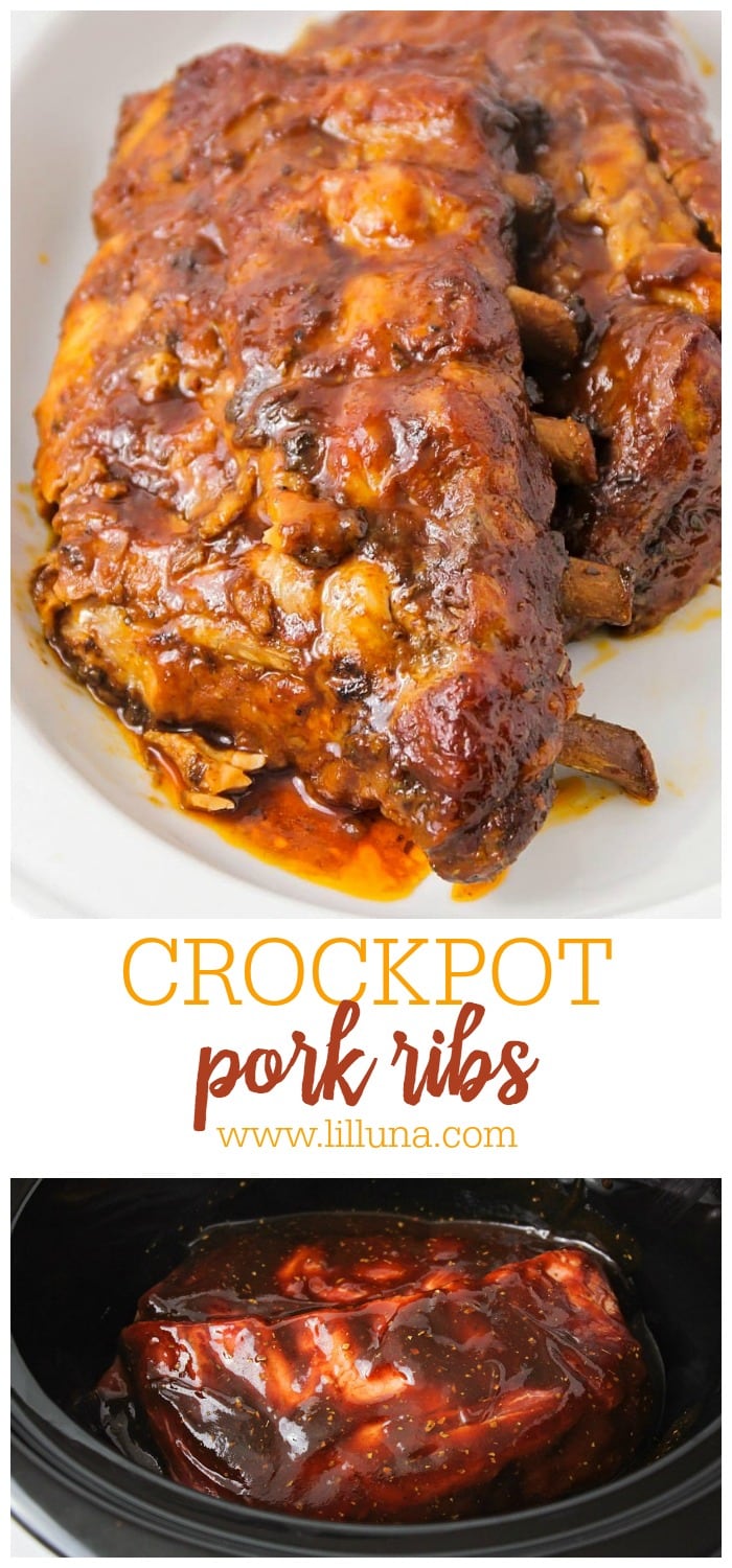 Crock Pot Ribs {Slow Cooker BBQ Pork Ribs} | Lil' Luna