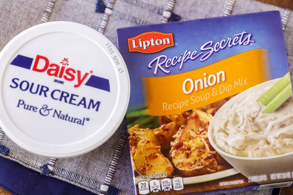 The two ingredients for french onion dip recipe