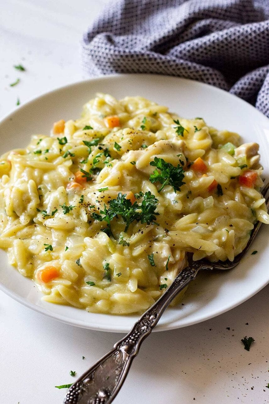 Creamy Chicken Orzo Recipe Dairy Free Lil Luna
