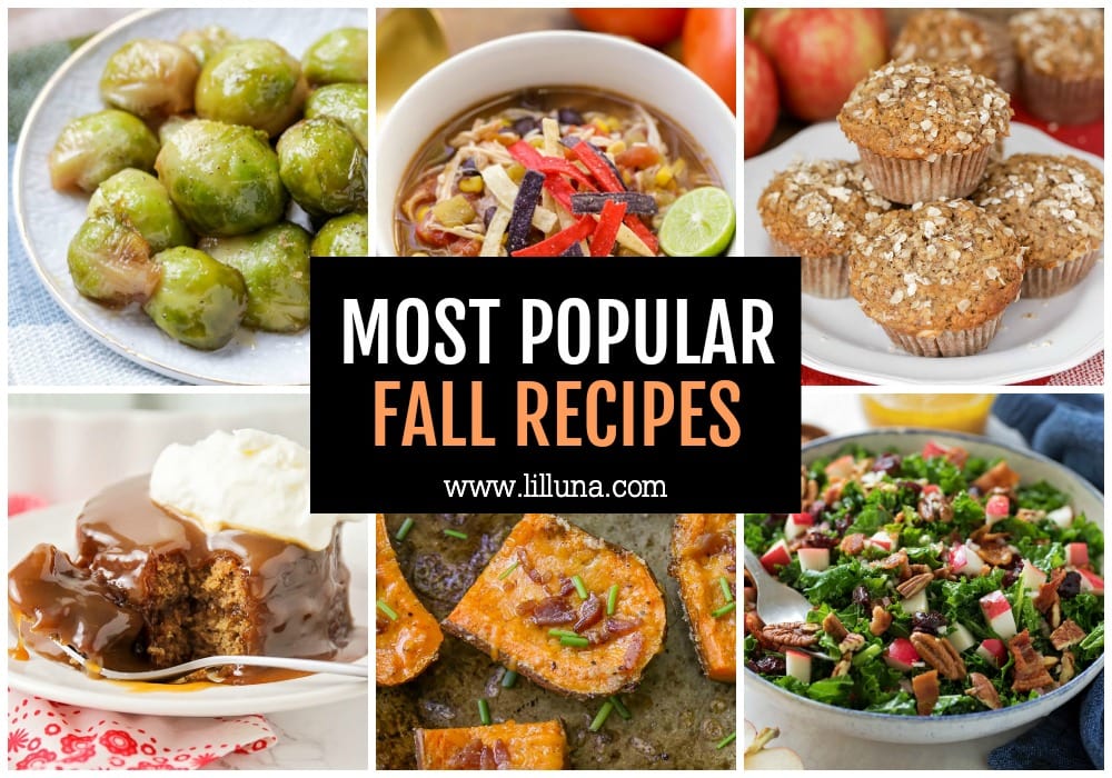 Collage of fall recipes