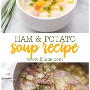 Cheesy Ham and Potato Soup Recipe (+VIDEO) | Lil' Luna