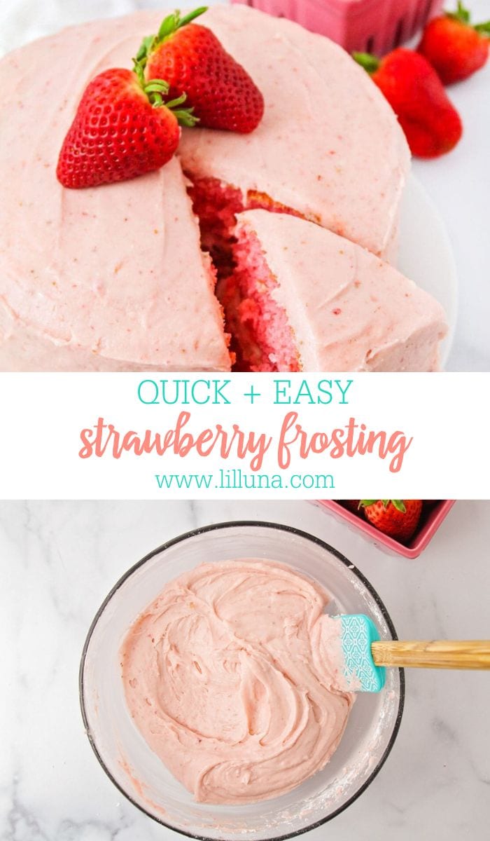 Strawberry Frosting {Made with Fresh Strawberries!} | Lil' Luna