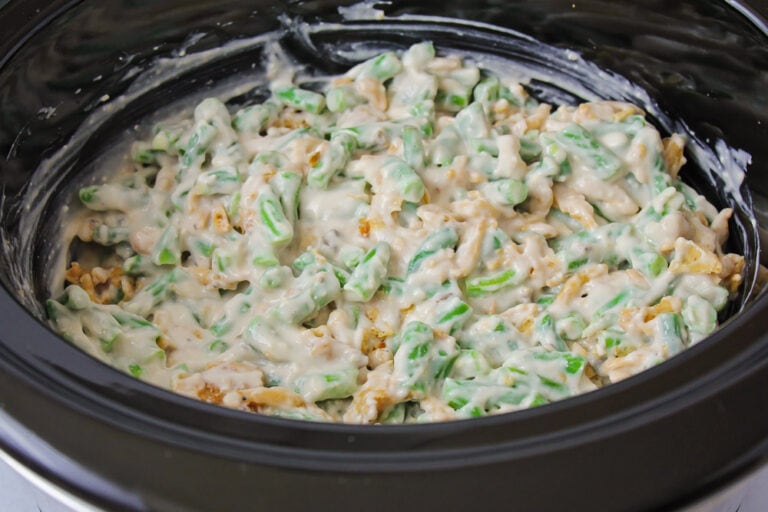 Crockpot Green Bean Casserole {Just like the original!} | Lil' Luna