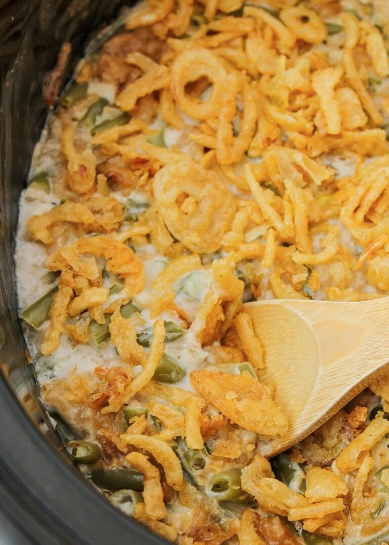 easy green bean casserole with french fried onions
