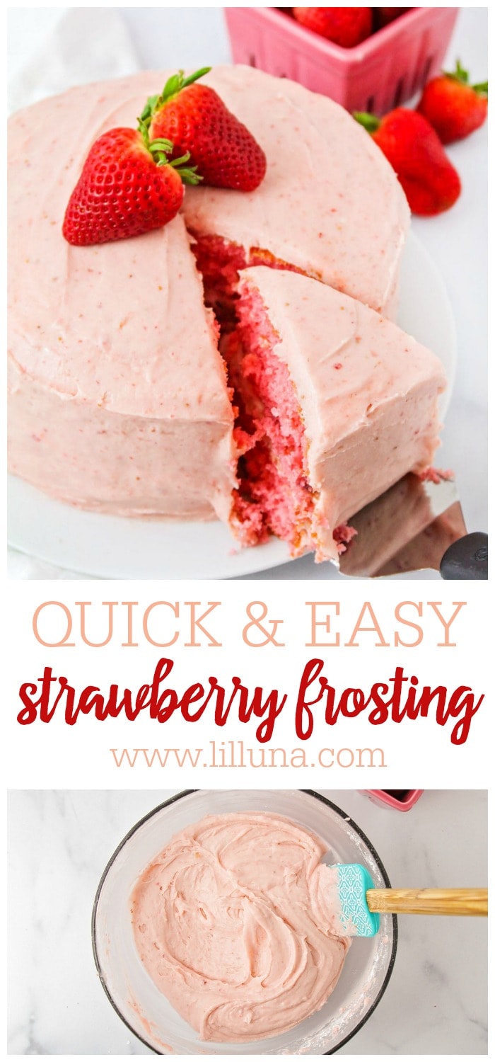 Strawberry Frosting {Made with Fresh Strawberries!} Lil' Luna