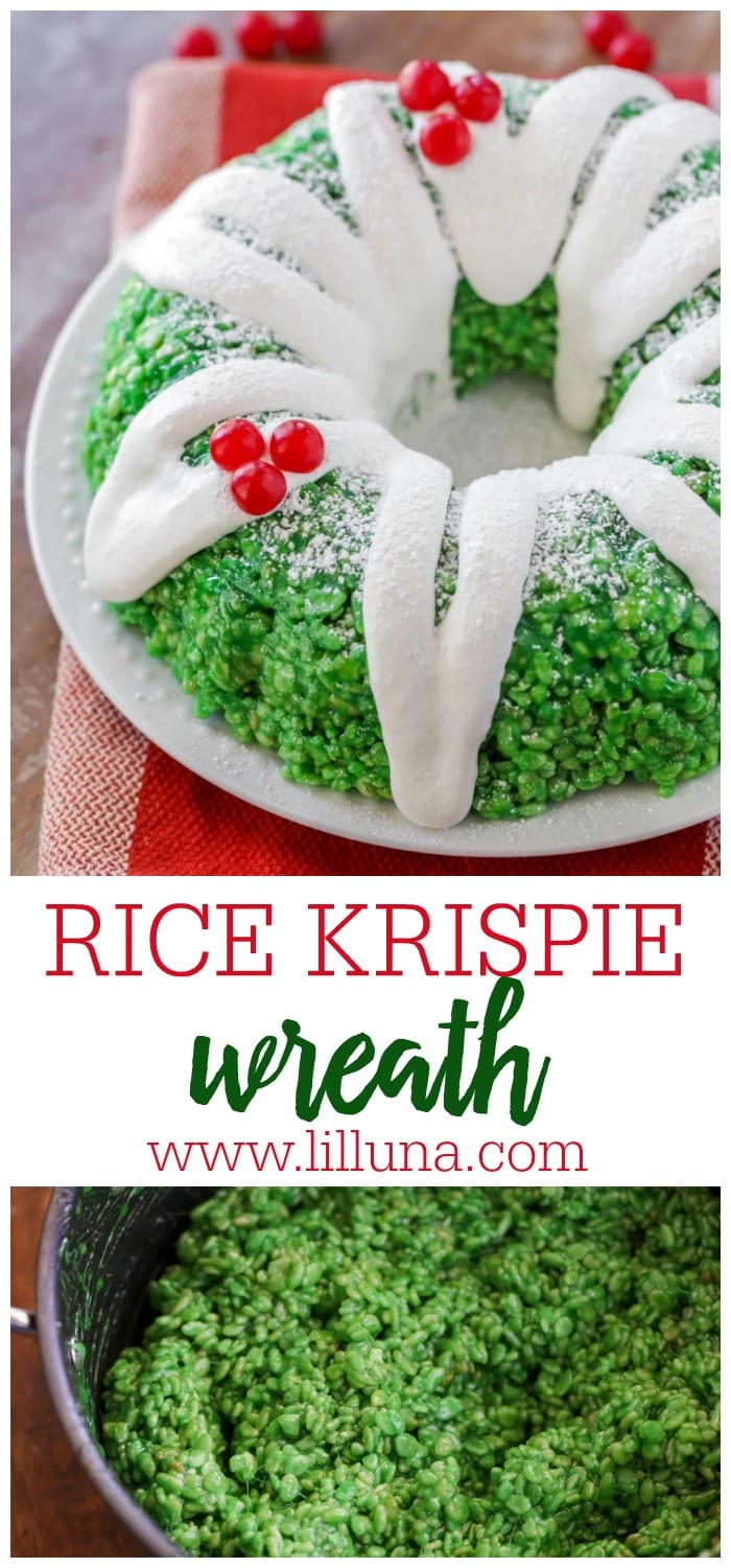 Rice Krispie Wreath {A FUN Christmas Treat!} | Lil' Luna