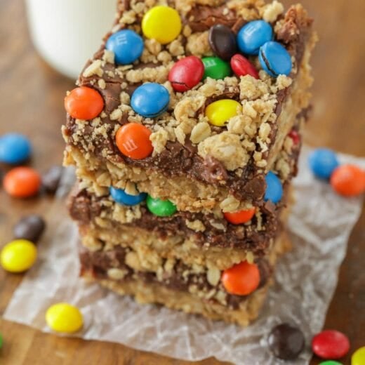 Monster Cookie Bars {Oats, Chocolate + M&M's} | Lil' Luna