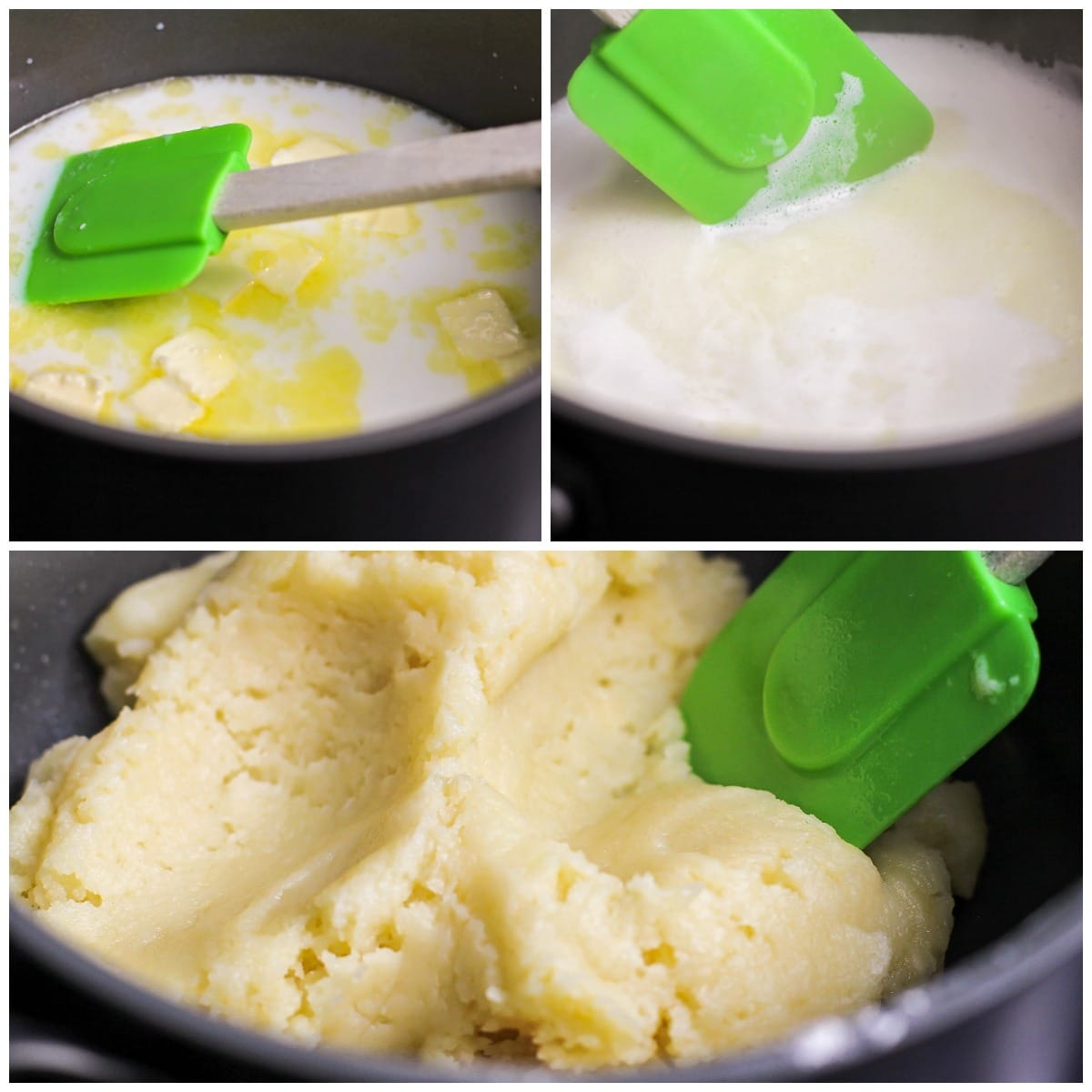 Step by step pictures of making cheese puff dough
