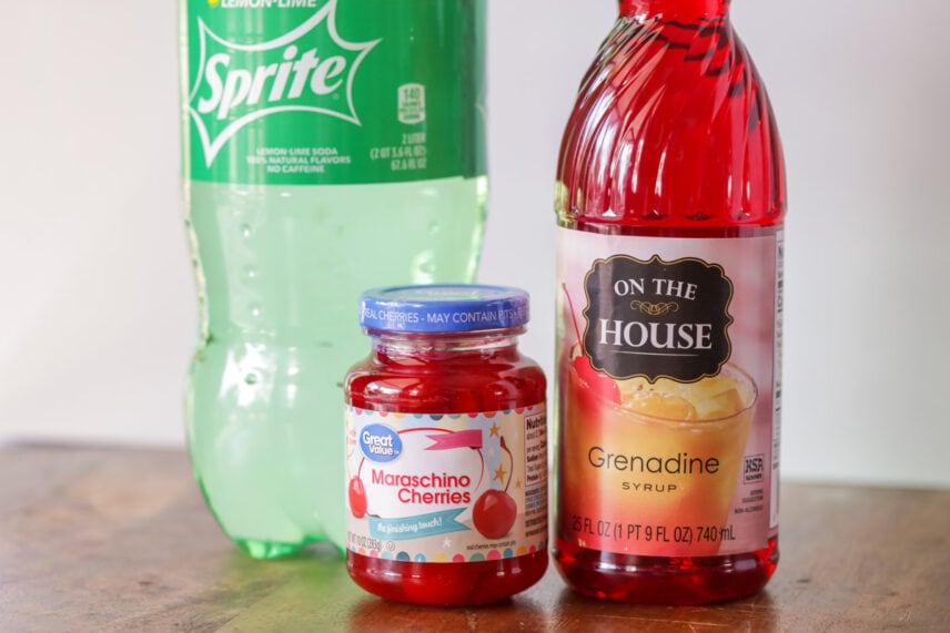 Ingredients for shirley temple recipe