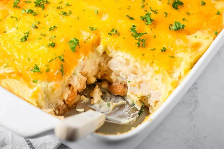 Thanksgiving Leftover Casserole layers turkey, stuffing, mashed potatoes, and cheese into an easy family dinner perfect after the holidays.