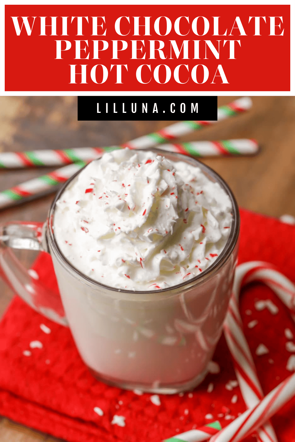 White Chocolate Peppermint Hot cocoa recipe | Lil' Luna