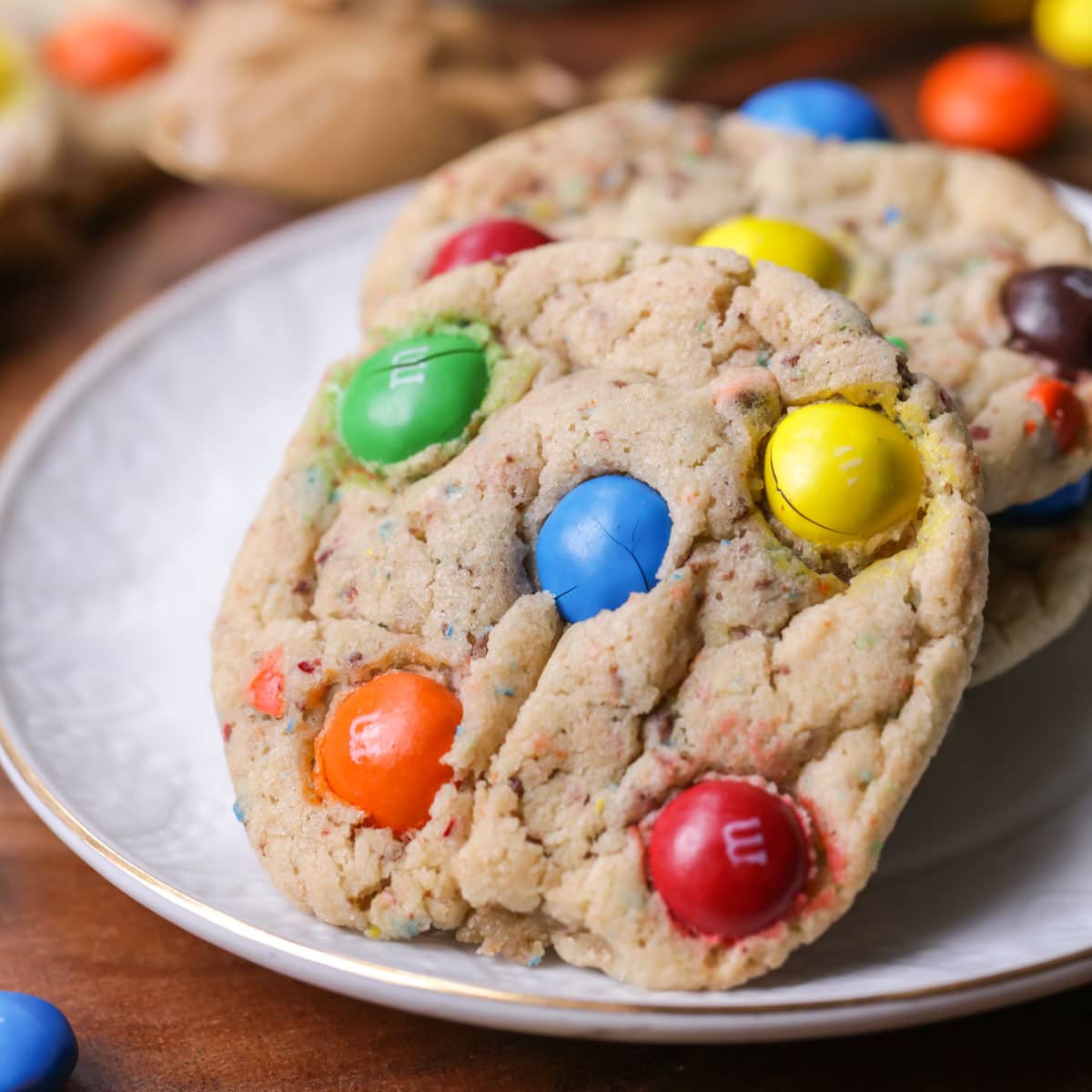 Peanut Butter M&amp;M Cookies {Soft + Chewy!} | Lil&amp;#39; Luna