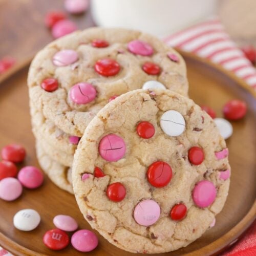 MM Cookies (soft and chewy) using Valentine's Day m&ms - Dessert