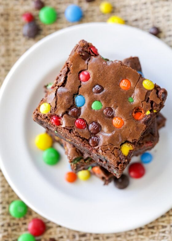 Fudgy M&M Brownies {A Family Favorite!} | Lil' Luna