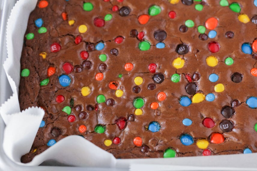 Fudgy M&M Brownies {A Family Favorite!} | Lil' Luna