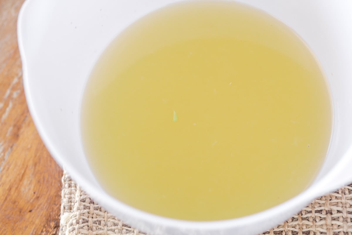 lemon juice in a white bowl