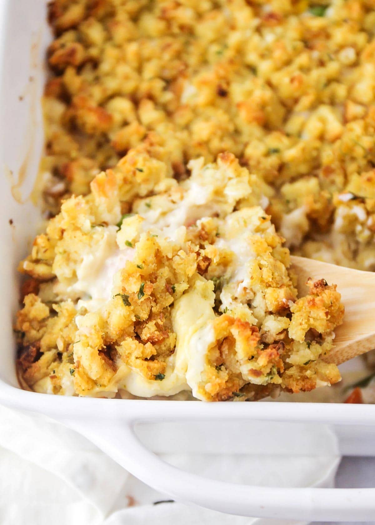 Easy Chicken Stuffing Casserole t| Lil' Luna