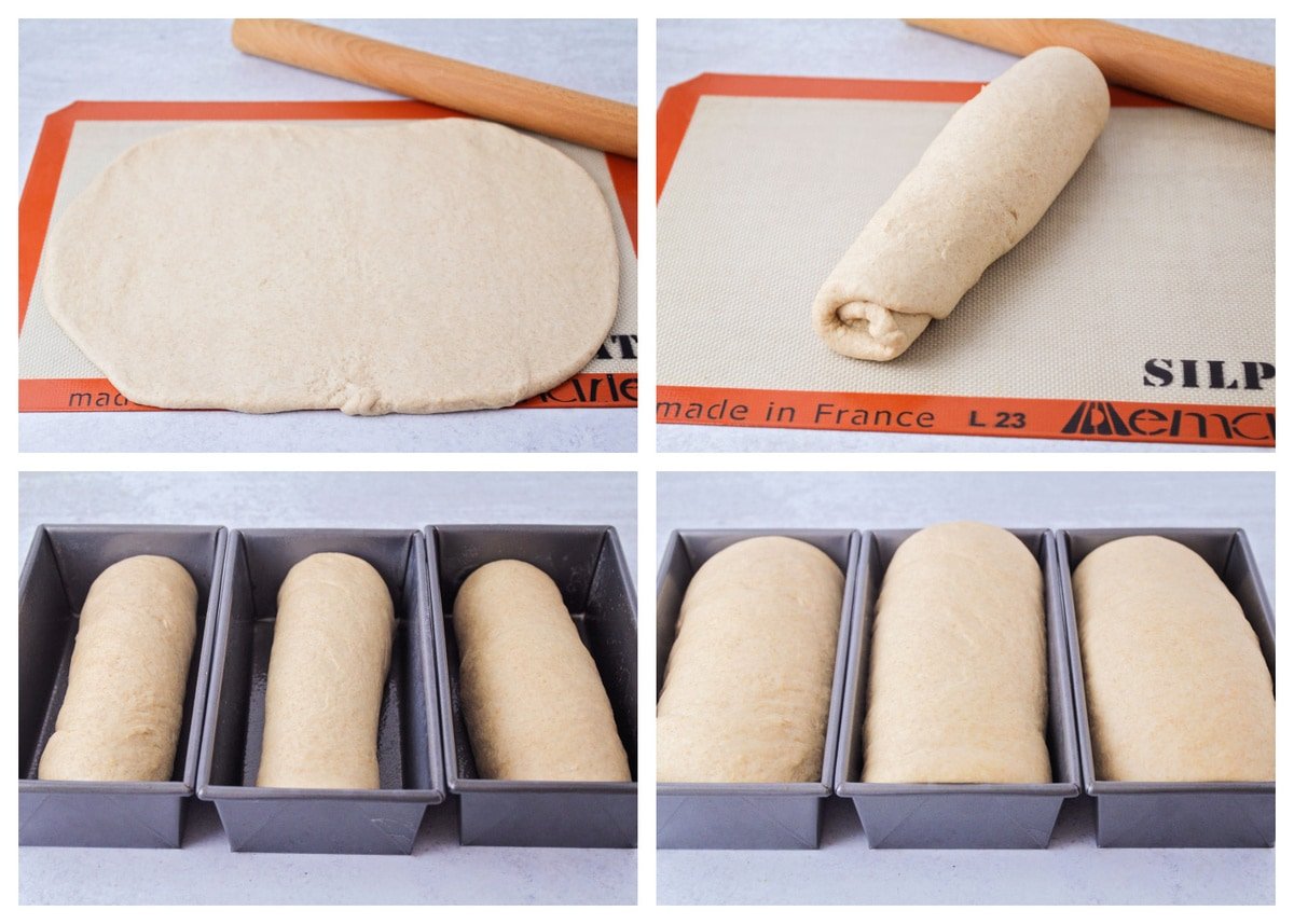 Process shots for how to make whole wheat bread