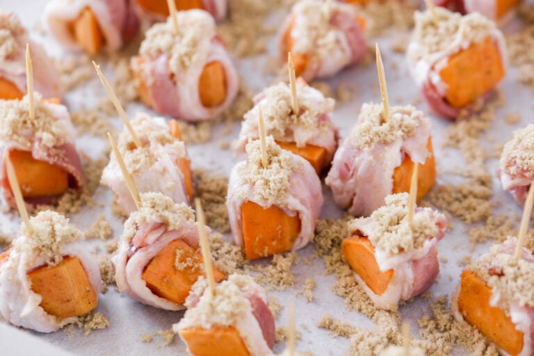 Bacon Wrapped Sweet Potato Bites Minute Prep Lil Luna