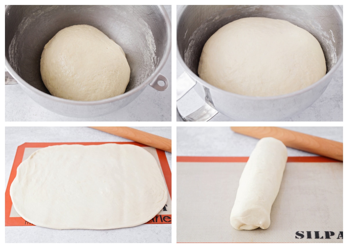 Step by step process pictures of how to make sandwich bread