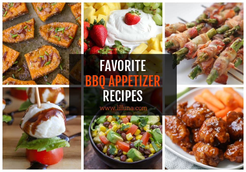 A collage of BBQ Appetizer recipes.