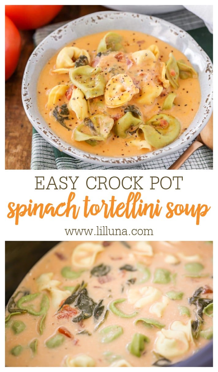 Spinach Tortellini Soup {Slow Cooker + VIDEO} Lil' Luna