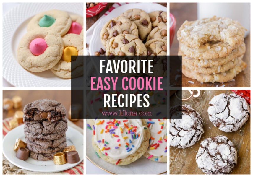 Collage of easy cookie recipes.