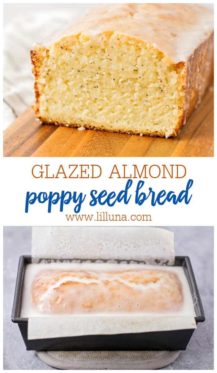Glazed Almond Poppy Seed Bread {No Yeast} + VIDEO Lil' Luna