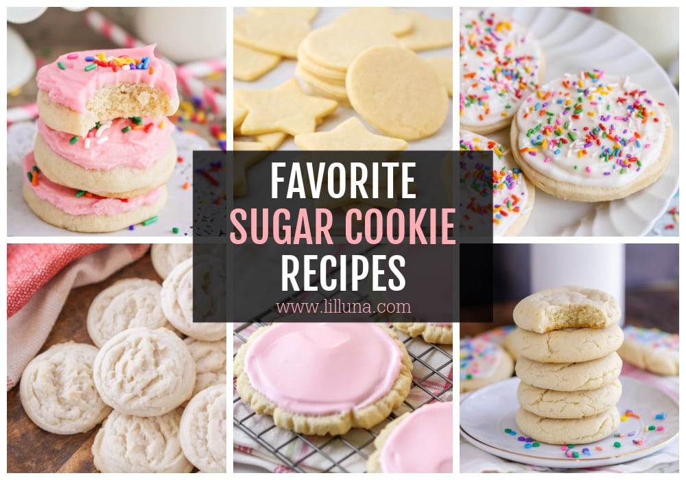 A collage of sugar cookie recipes.