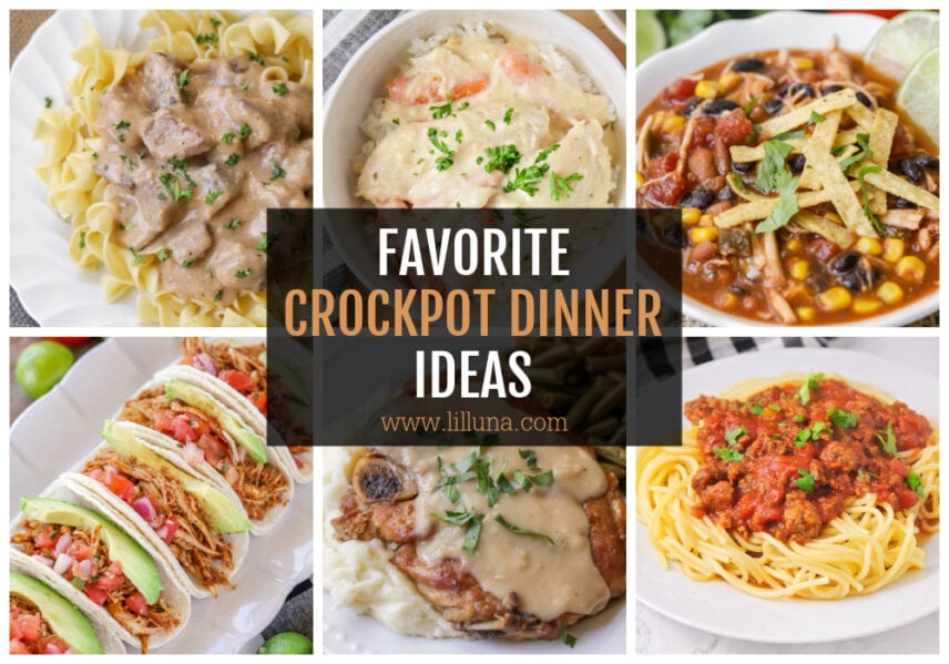 A collage of crockpot dinner ideas