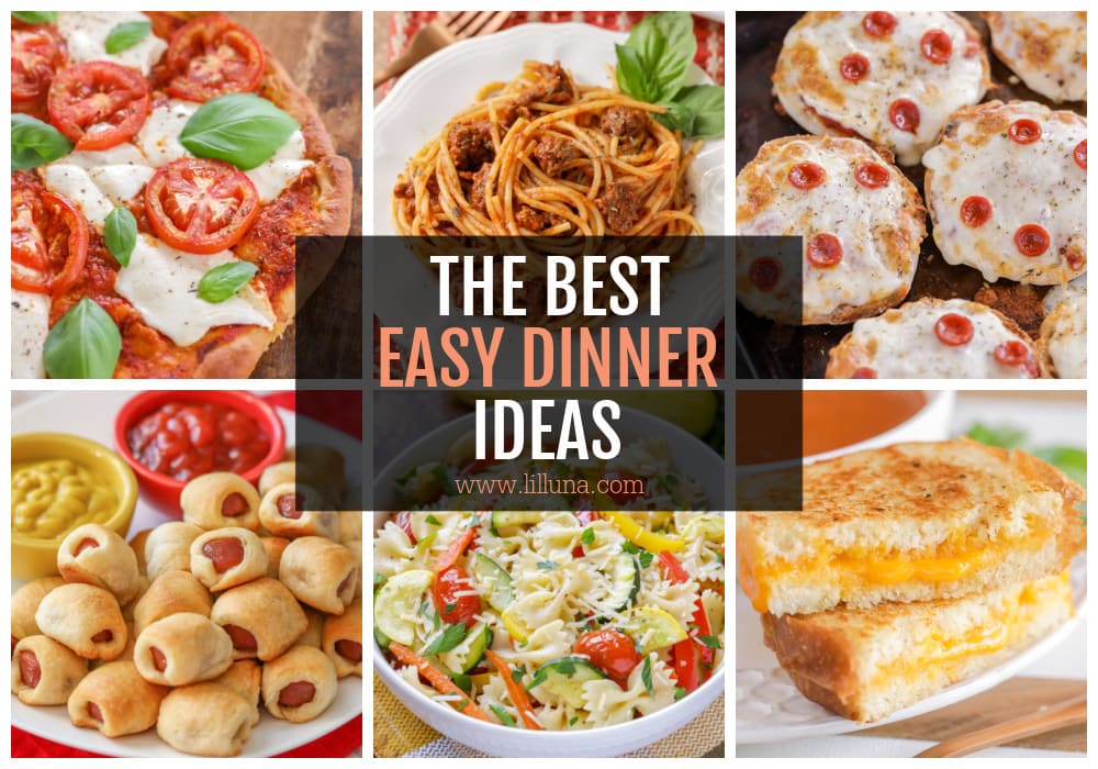 A collage of easy dinner ideas.