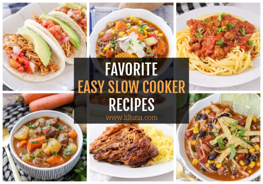 Collage of Easy Slow Cooker Recipes