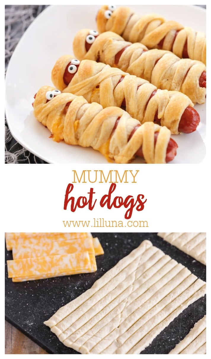 Mummy Hot Dogs Recipe {+VIDEO}| Lil' Luna
