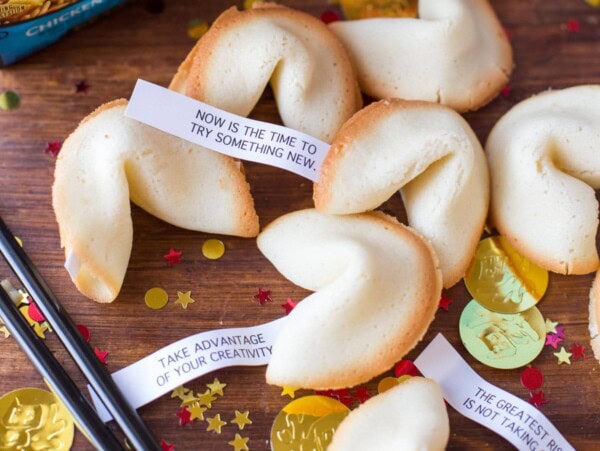 Homemade fortune cookies.