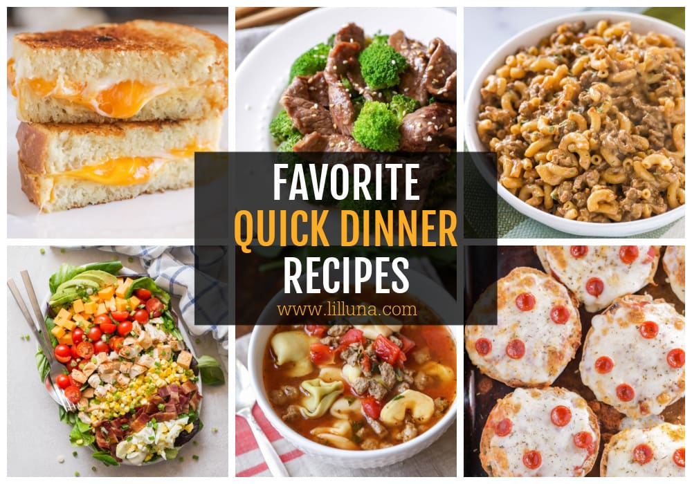A collage of quick dinner recipes.