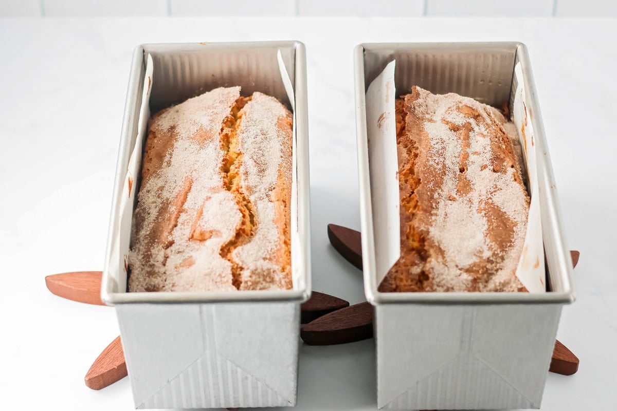 Friendship bread baked in bread pans.