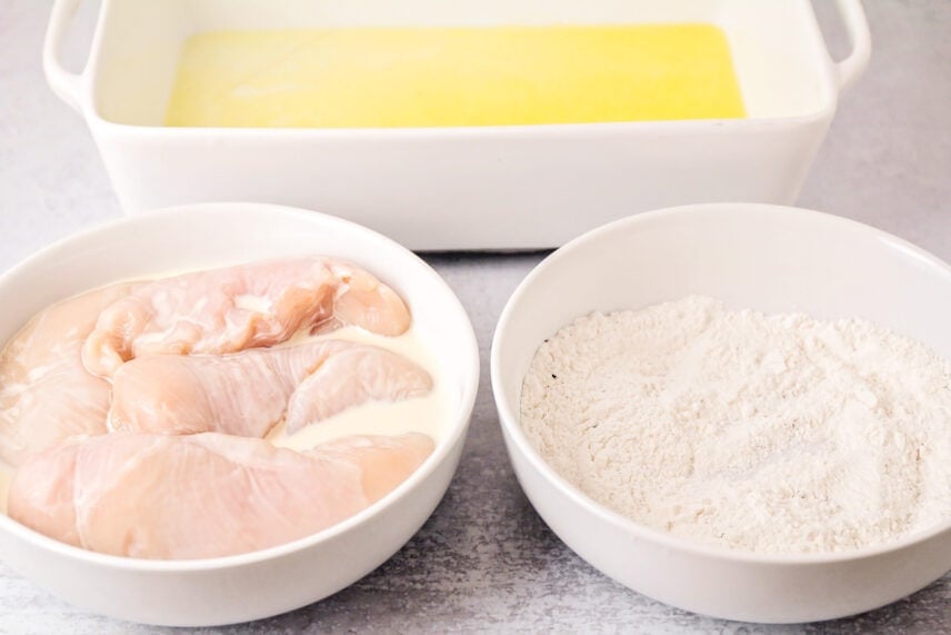 Chicken and ingredients for butter baked chicken