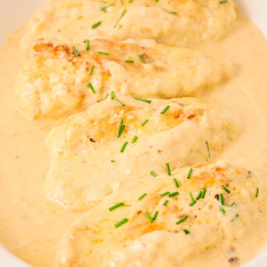 Close up image of butter baked chicken recipe