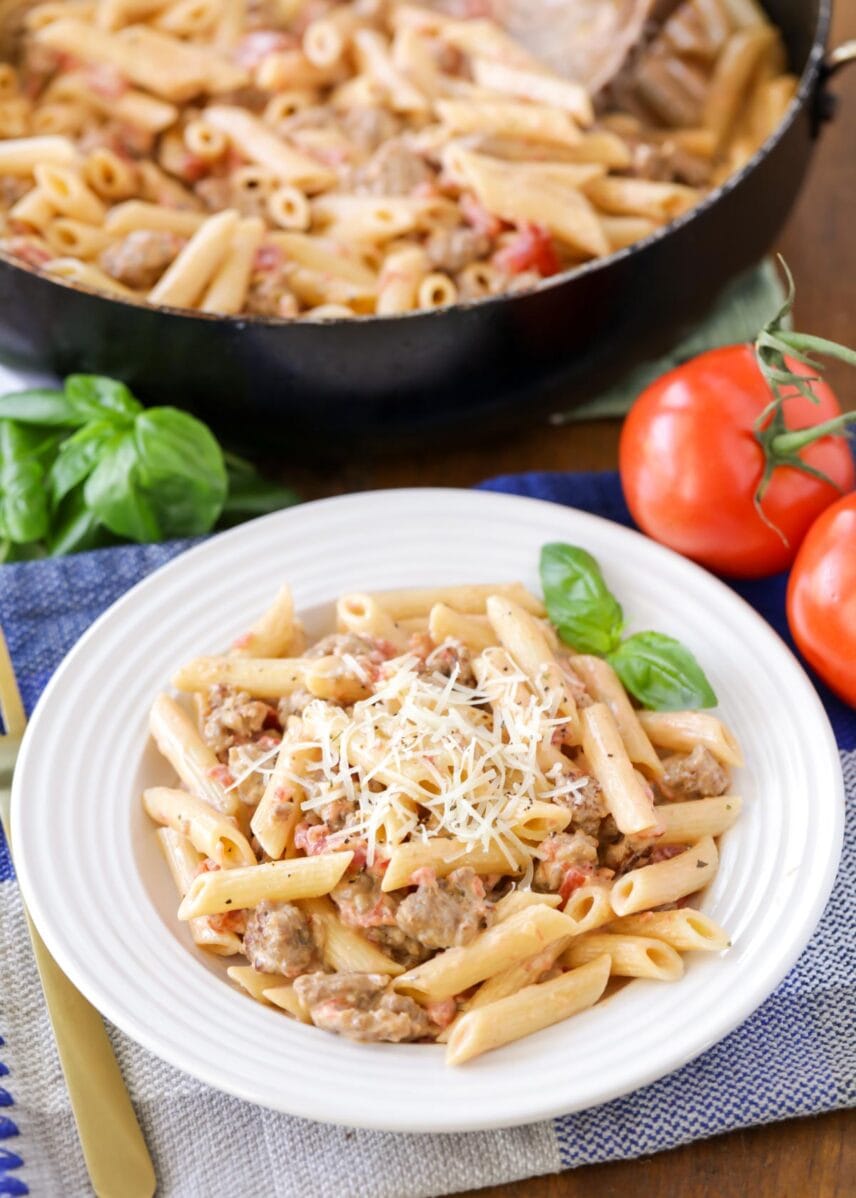 Sausage Penne Pasta Recipe {20 Minute Dinner Idea} | Lil' Luna