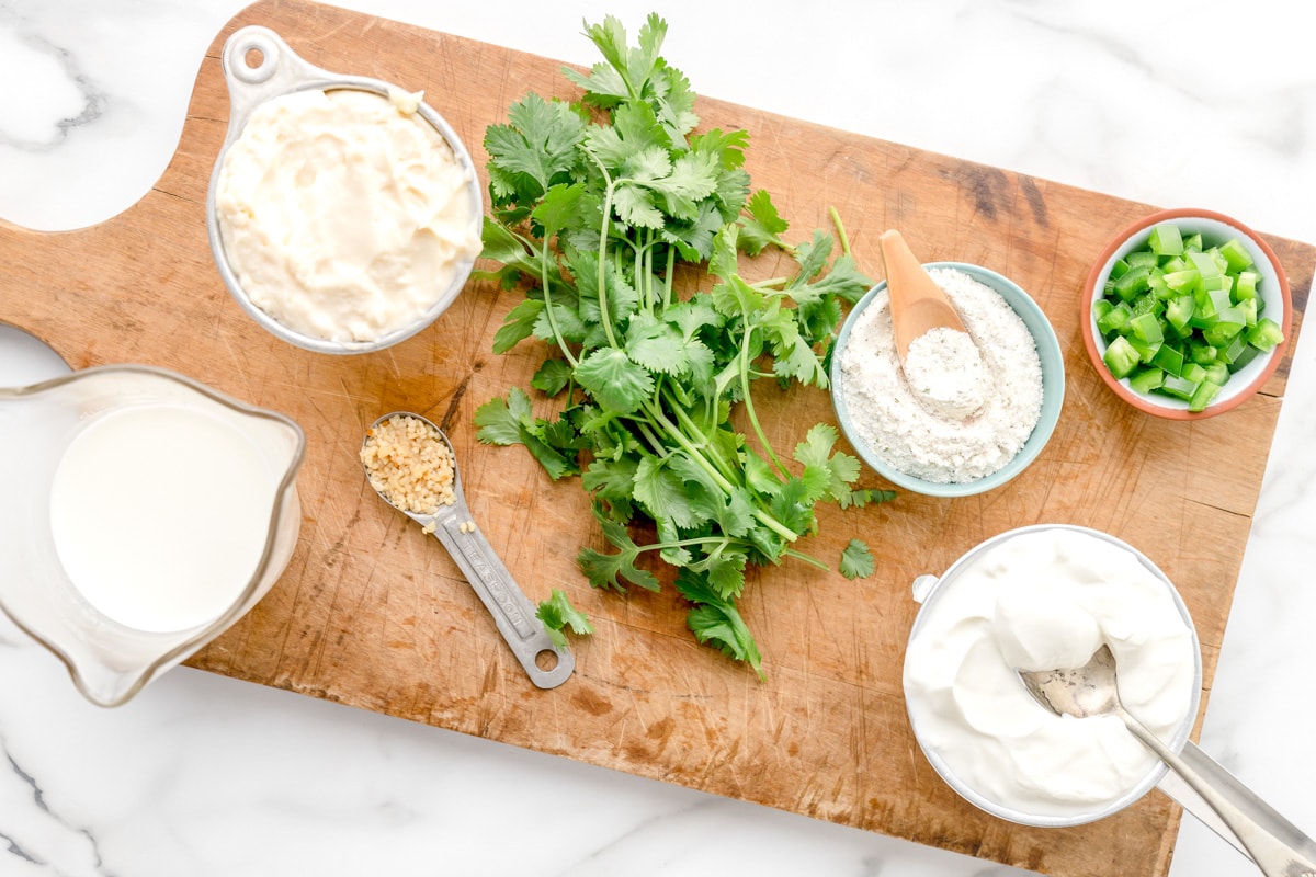 Ingredients for cafe rio cilantro ranch dressing