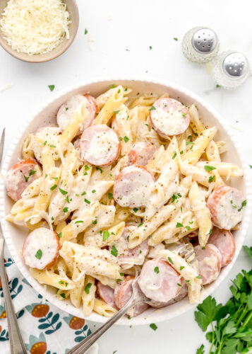 Easy Sausage Alfredo With Homemade Sauce Lil Luna   Sausage Alfredo Resize 21 357x500 